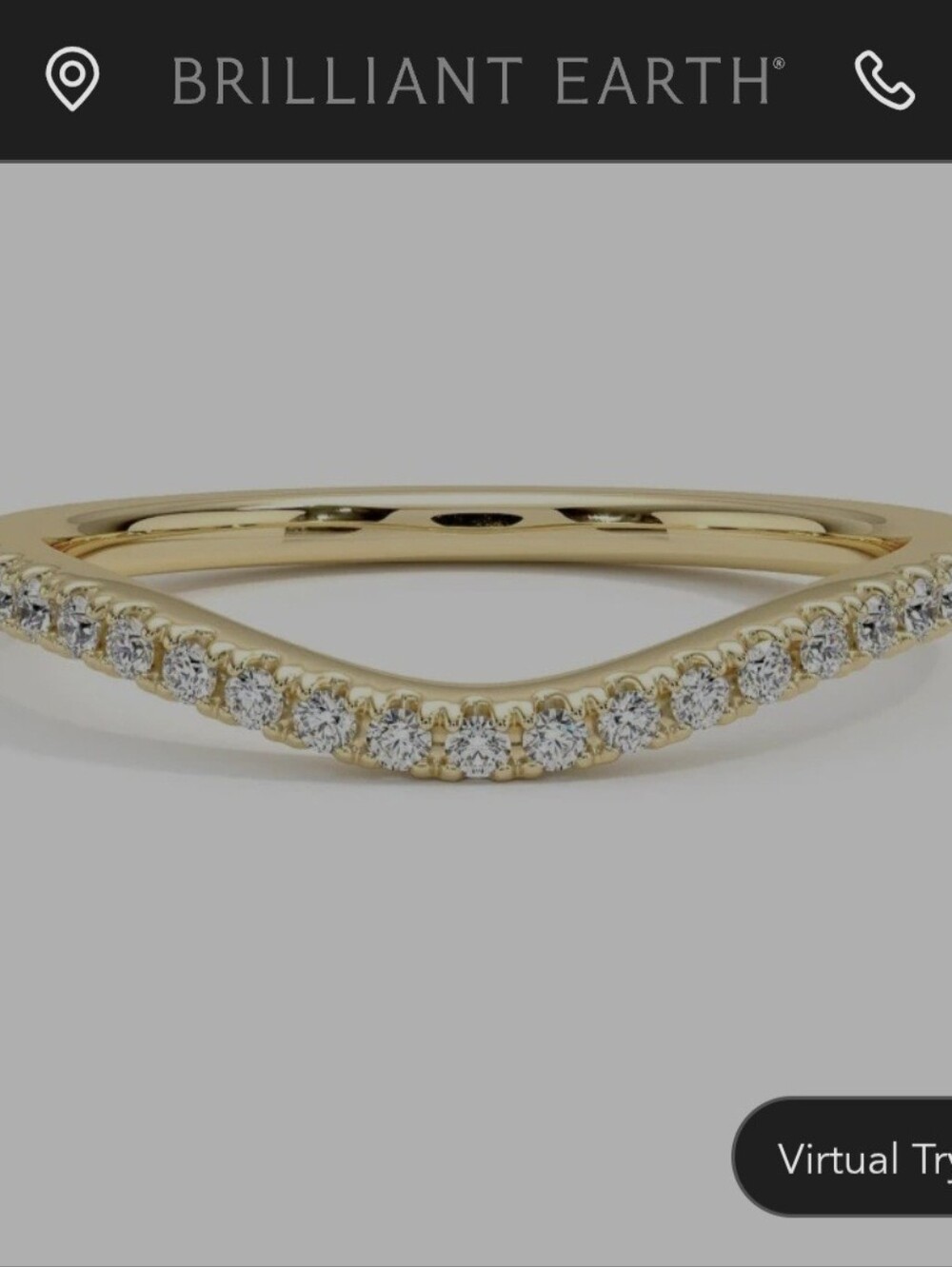 Curved Ballad Diamond Ring in 18K Yellow Gold - Elegant Gold Diamond Band